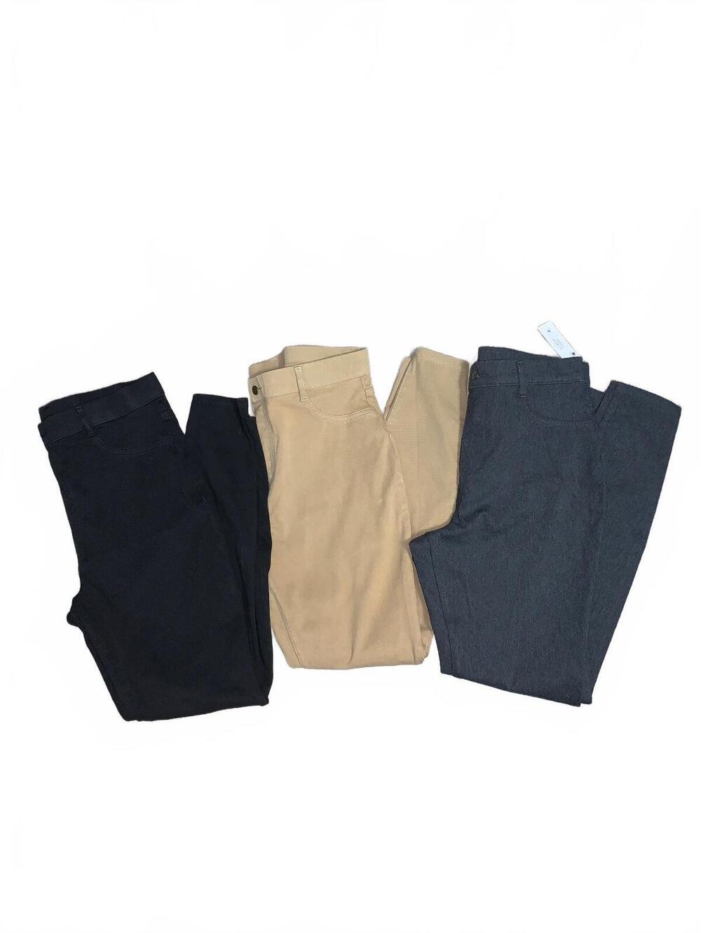Time and Tru Girls Stretch Skinny Pants, Size Large (12-14), Bundle, 3 Colors